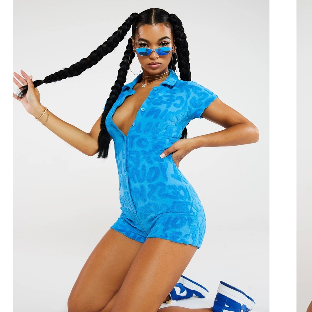 Jaded London Blue Playsuit